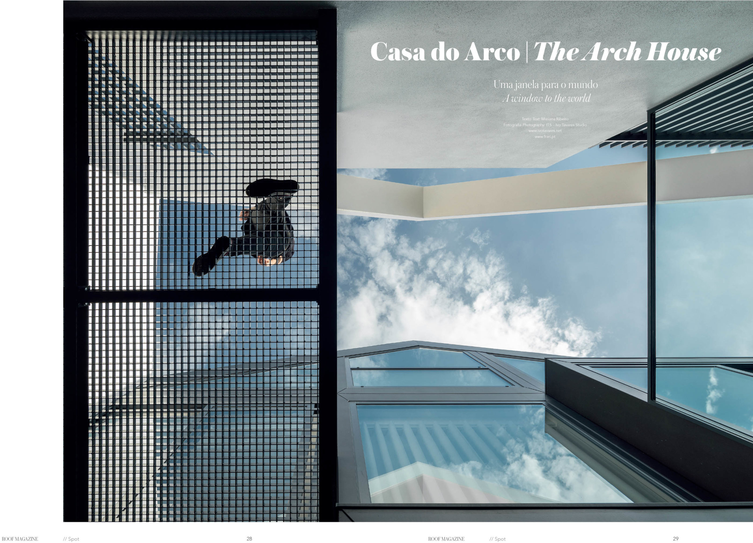 Revista Roof Magazine Publicação Do Projeto Casa Do Arco Do At do fotografo Ivo Tavares Studio