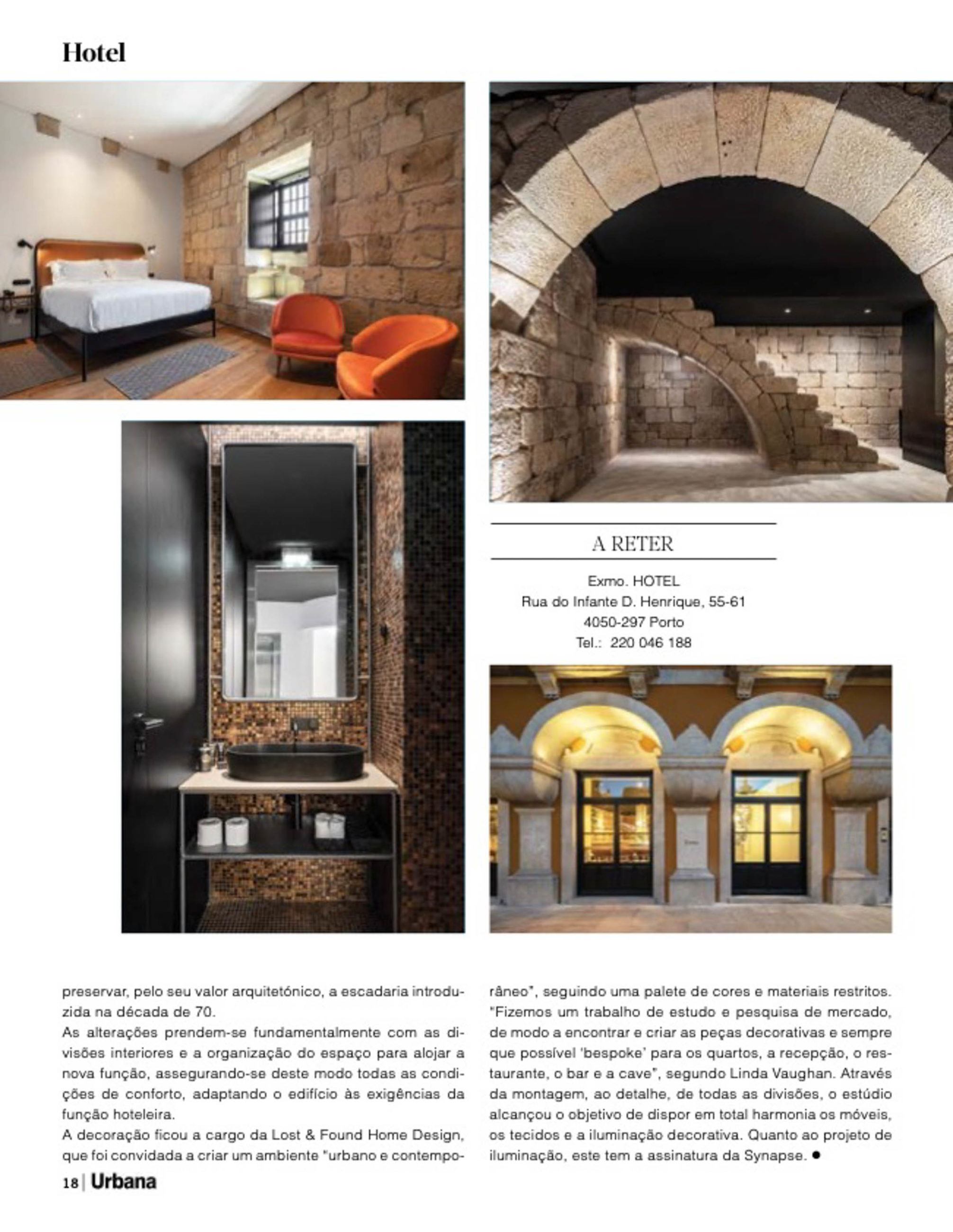 Exmo Hotel no Porto do atelier Floret Arquitectura publicado na revista Urbana com fotografia de arquitetura Ivo Tavares Studio
