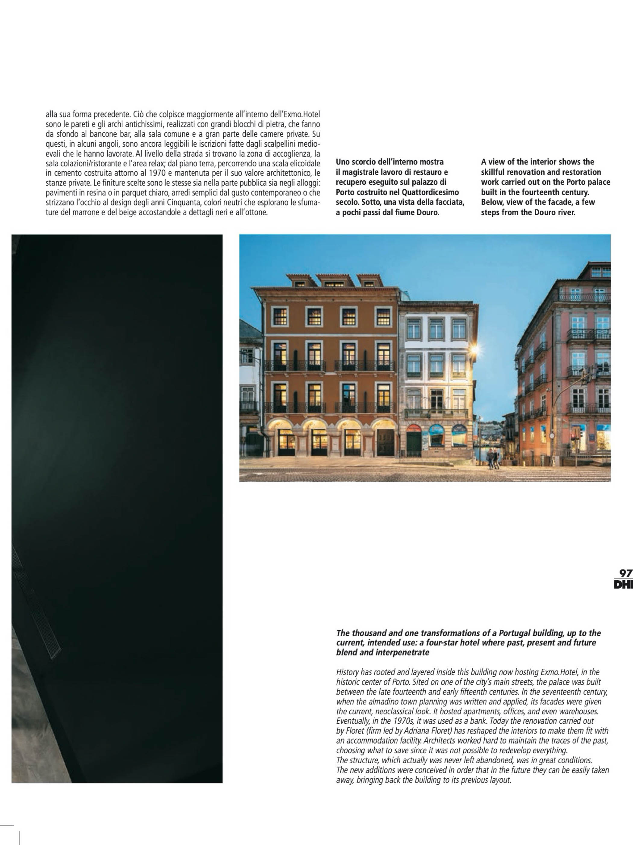 Exmo Hotel no Porto do atelier Floret Arquitectura publicado na revista Hotel Design Diffusion com fotografia de arquitetura Ivo Tavares Studio