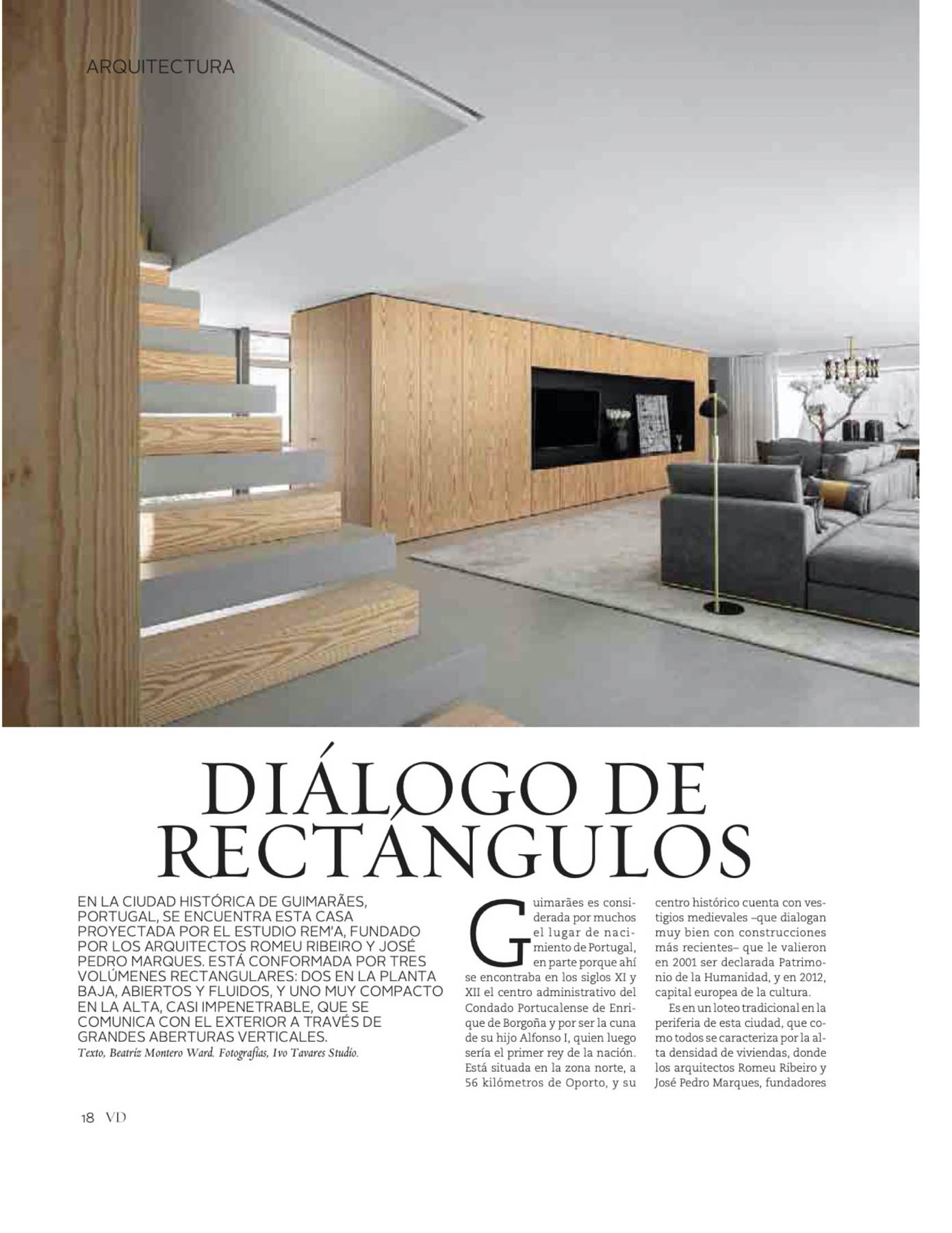 Rem'a Arquitectos com a Casa A de Guimarães na revista VD El Me