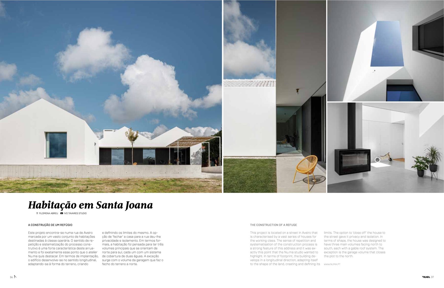 Trends Magazine #76 do atelier Nu.ma com fotografia arquitetura de ivo tavares studio - architectural photography